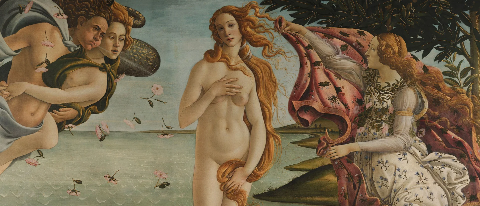 Image of the birth of Venus painting by Sandro Botticelli 